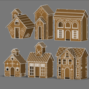 Giant Gingerbread Houses - Laser Cut  - Set of 6